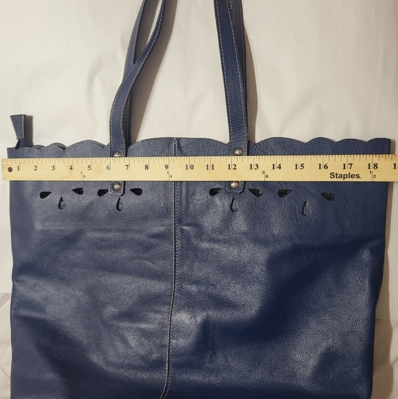 Artisan Made Colombian Embossed Leather Tote Bag - Multicolor- Butterfly Floral - Picture 7 of 11